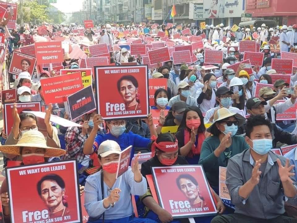 Myanmar protests against military coup resume in defiance of stiffened penal laws after internet blackout lifted